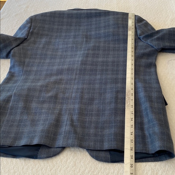 Nautica Wool Silk Blue plaid blazer coat men’s Grandpacore preppy academia - Picture 10 of 14